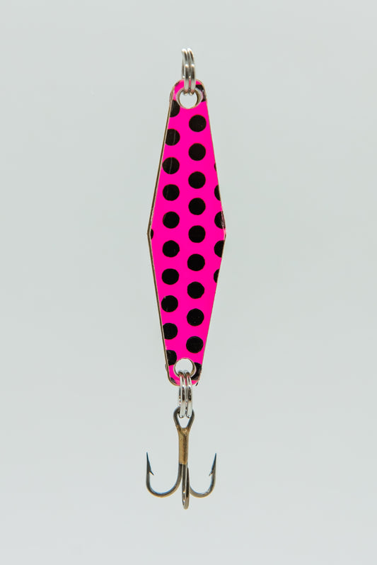 Pink Black Dot - Curly's Fishing Lures