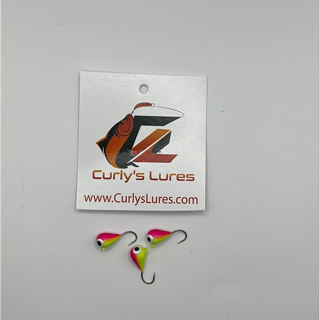 1/16 pink chartreuse tungsten jig