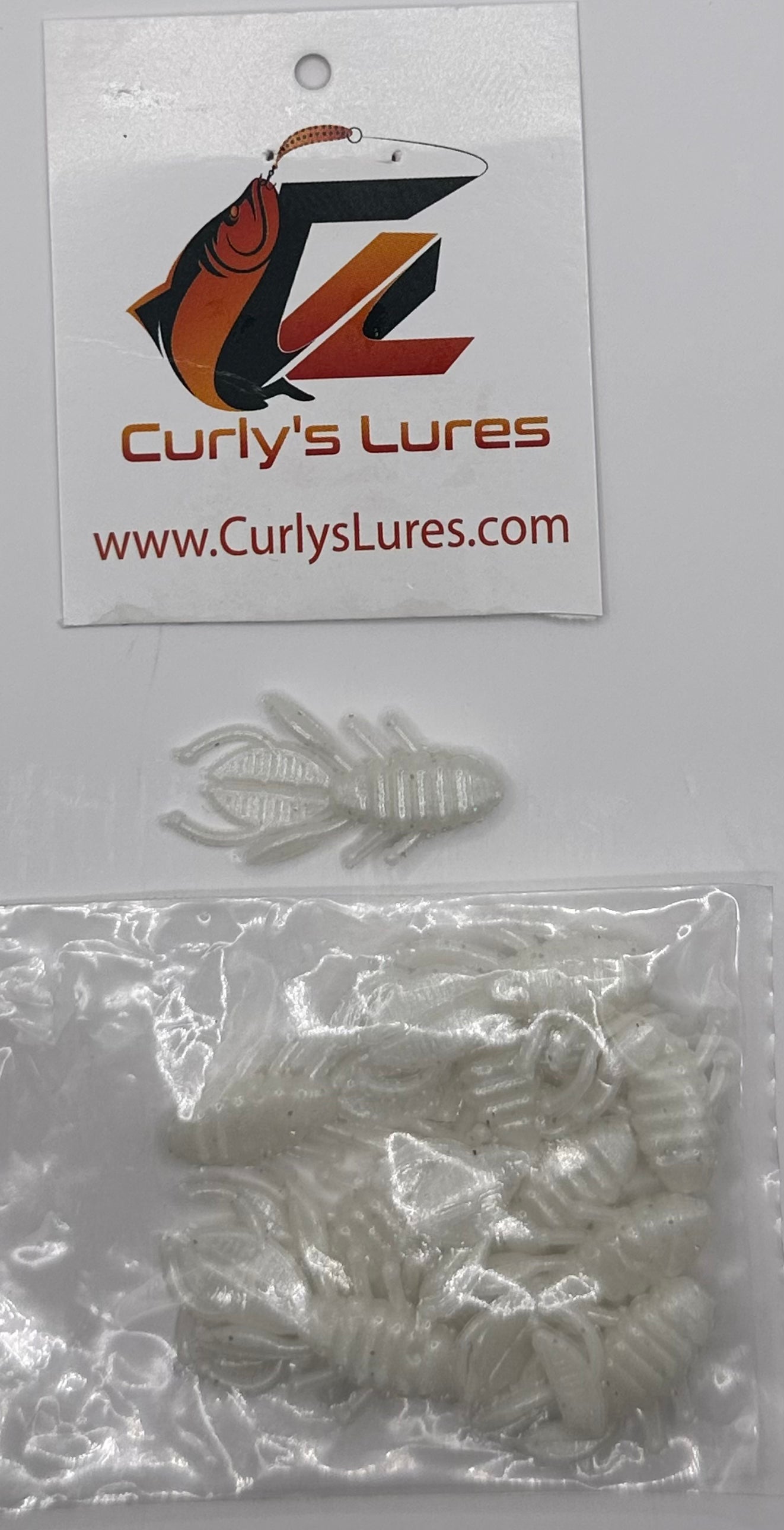 1.25” pearl white curly creature