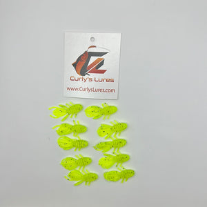 1.25” Chartreuse Black Flake Curly’s Creature